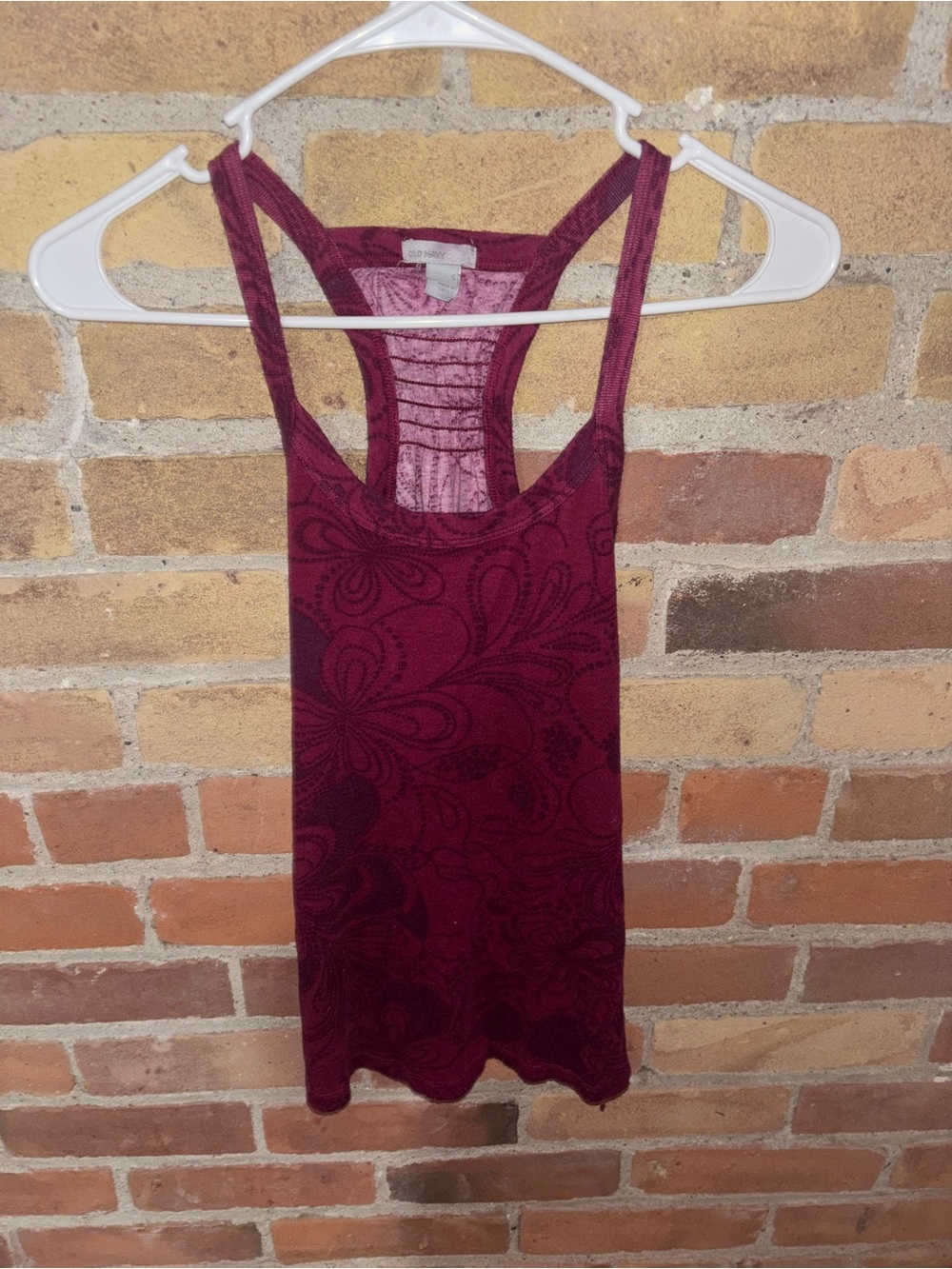 Vintage Y2K Old Navy Maroon Floral Racerback Tank